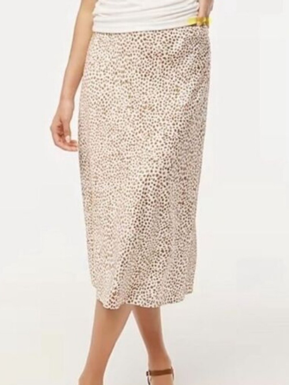 Nwot Jcrew Factory Printed Slip Skirt Midi Cheetah Leopard Small S